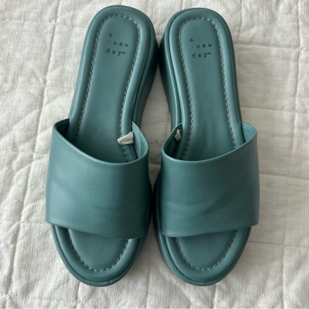 A New Day Women's Aqua Slide Sandals